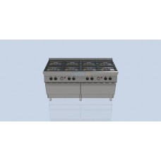 Печка с 8 газови котлона и 2 бр. газови фурни, Линия 70