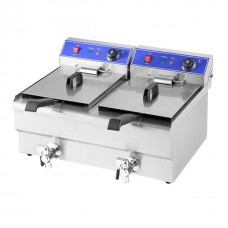 Професионален електрически фритюрник 2х10 л., HEF-102V, код 10807