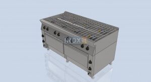 Печка с 8 газови котлона и 2 бр електрическа фурна GN 2/1 - линия 80