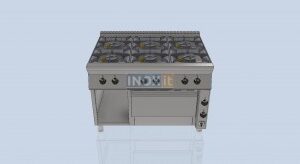 Печка с 6 газови котлона и електрическа фурна GN 2/1 - линия 90