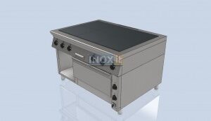 Печка с 6 обединени квадратни плочи 400/400 с фурна 620/820 mm