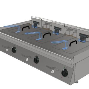 Електрически фритюрник INOXit 3×10 л, EF7-310